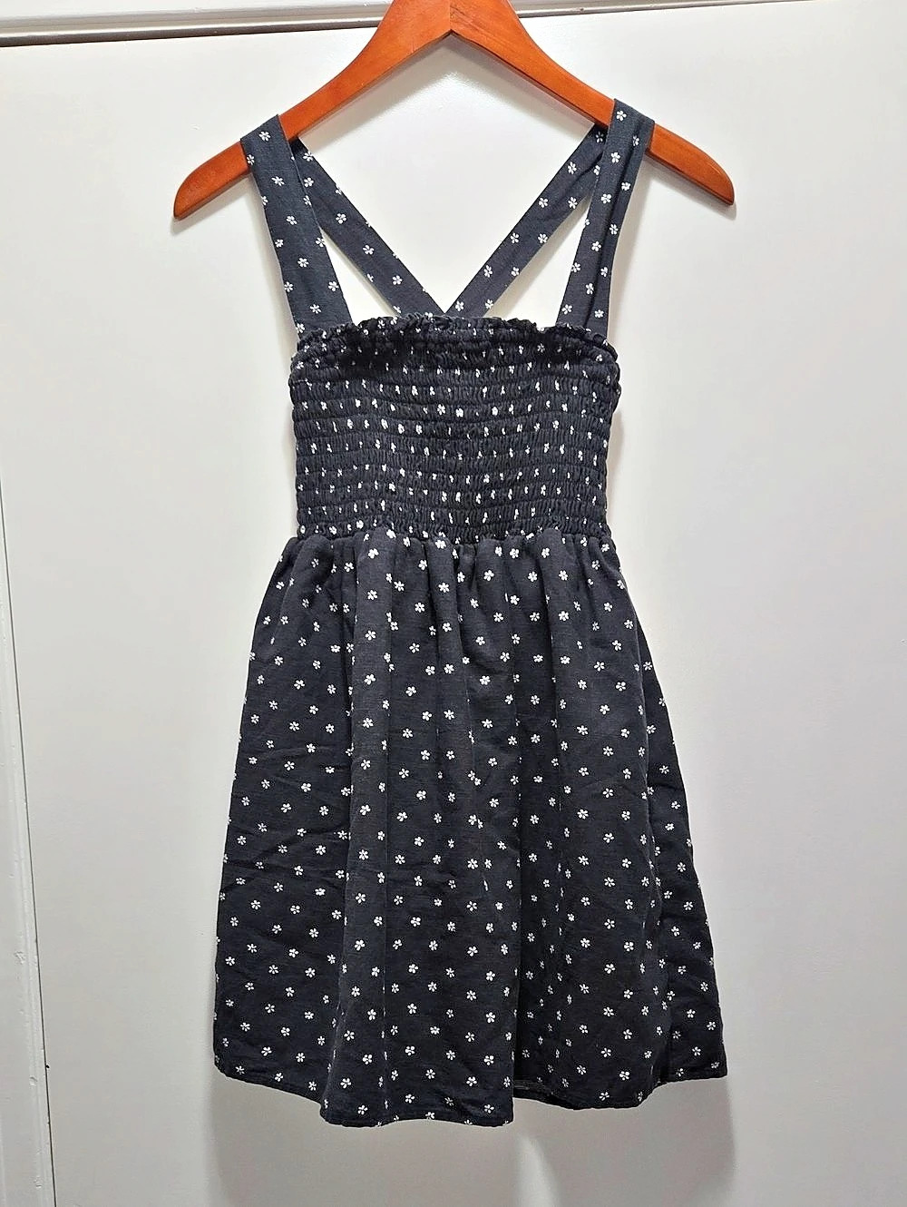 American Eagle Floral Mini Dress Black & White Size XS NWT